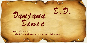 Damjana Dinić vizit kartica